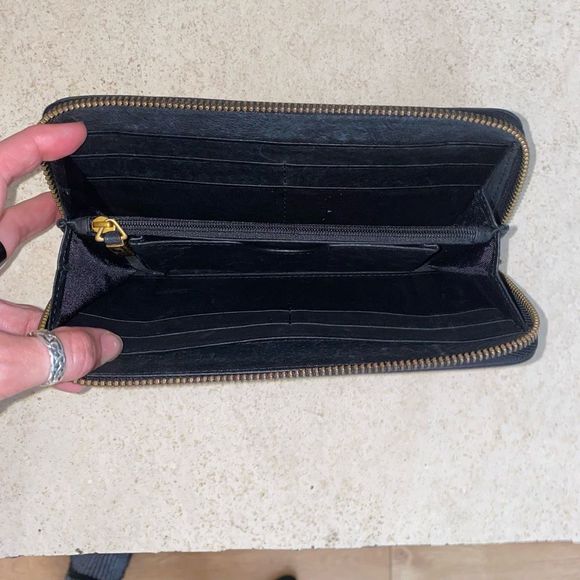 LIEBESKIND Berlin Paper Bag Sally Black Leather Envelope Wallet - Picture 7 of 10